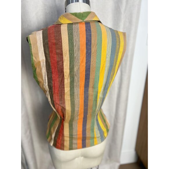 Vtg 60s QUEEN CASUALS Striped Two-Piece Top & Skirt Set XS/2 Sanforized - Picture 7 of 9